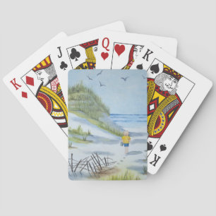 Beach watercolor playing cards