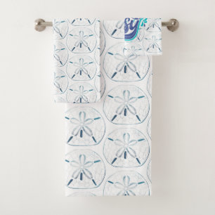 Beach Watercolor Sand Dollar Take it Easy Bath Towel Set