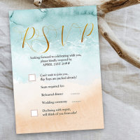 Beach Watercolor Shore Destination Wedding