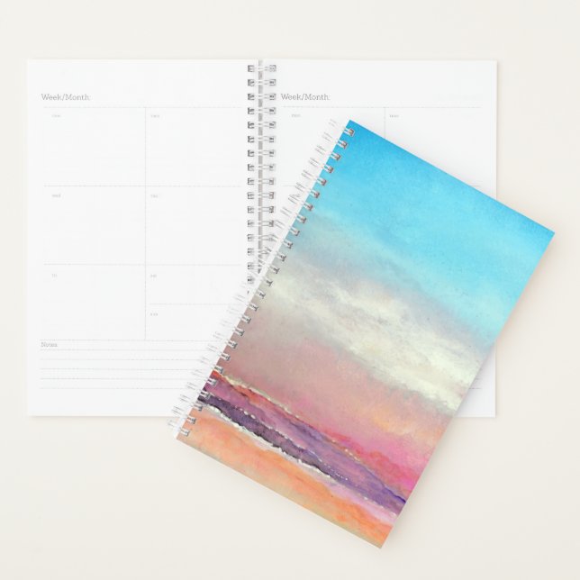 Beach Watercolor Sunset Pastels (Devant avec enveloppe)