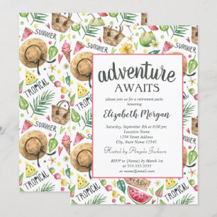 Beach,Watermelon Retirement Party Invitation