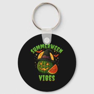 Beach Watermelon Summerween Vibes Witch Halloween Keychain
