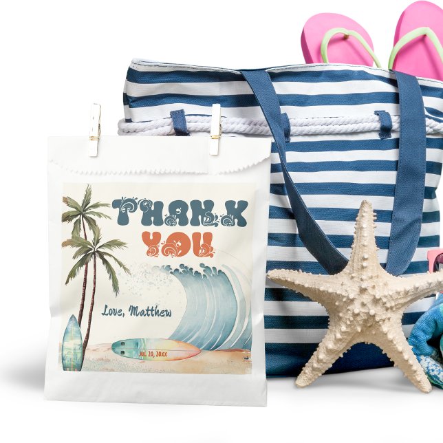 Beach Wave Surf Thank You Birthday Party Favour Bag (Creator Uploaded)