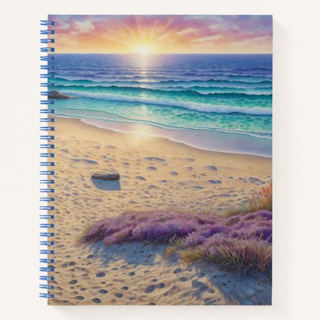 Beach Waves and Shore Art Notebook (Front)