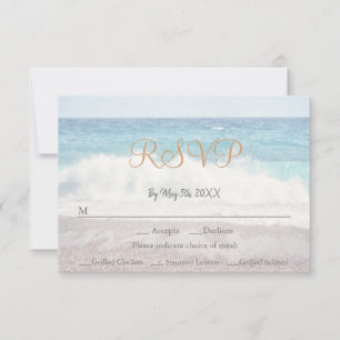 Beach Waves Beach Carte de mariage à thème bord de