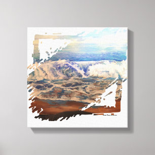 Beach Waves Blue  Canvas Print