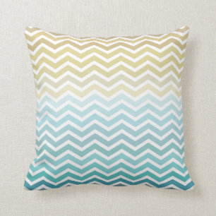 Beach Waves Chevron Zigzag Pillow