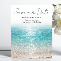 Beach Waves & Clear Water Tropical Save our Date