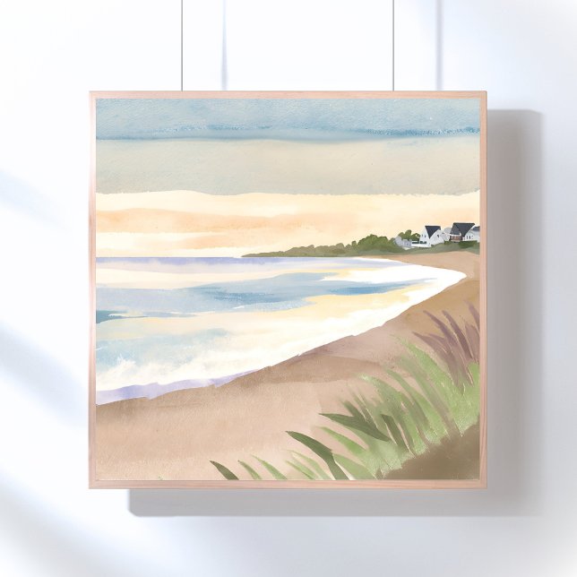 Beach Waves | Coastal Ocean Watercolor Poster (Creator Uploaded)