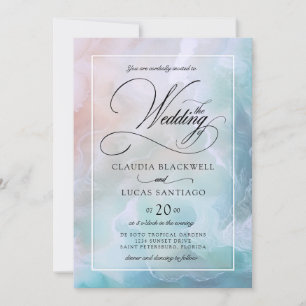 Beach Waves Coastal Wedding Invitation