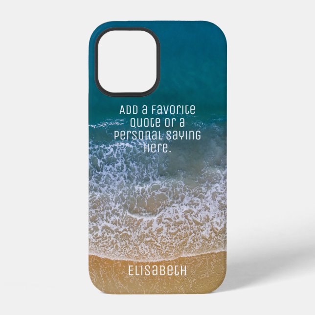 Beach Waves Sand Shore Personalize iPhone Case (Back)