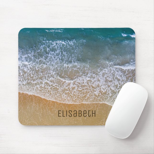 Beach Waves Sand Shore Personalize Mouse Pad (With Mouse)