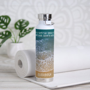 Beach Waves Sand Shore Personalize Water Bottle