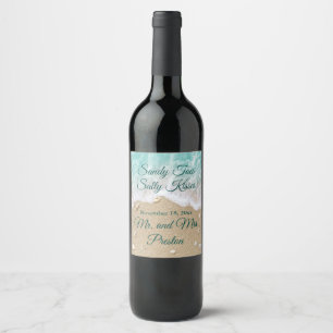 Beach Waves Sandy Toes Wine Label