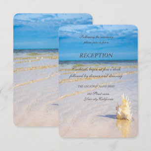 Beach Waves Seashell Reception Invitation