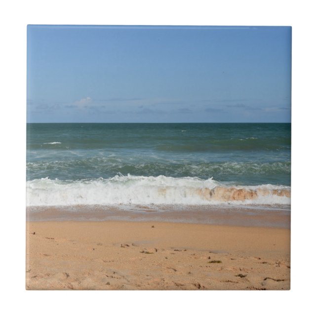 Beach Waves Seashore Seascape Tile (Front)