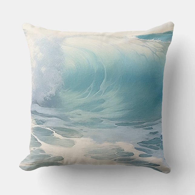 Beach  Waves theme Painting  Throw Pillow (Front)