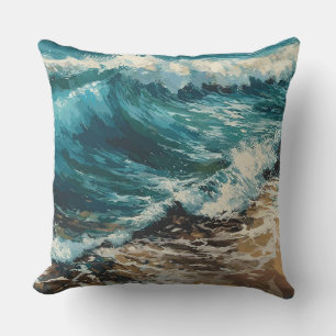 Beach waves  throw pillow