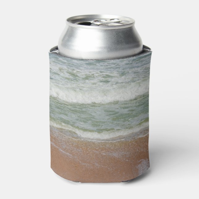 Beach Waves Tropical Summer Vacation Nature Photo Can Cooler (Can Front)