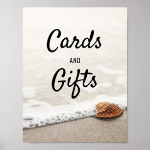 Beach Waves Wedding Cards & Gifts Sign