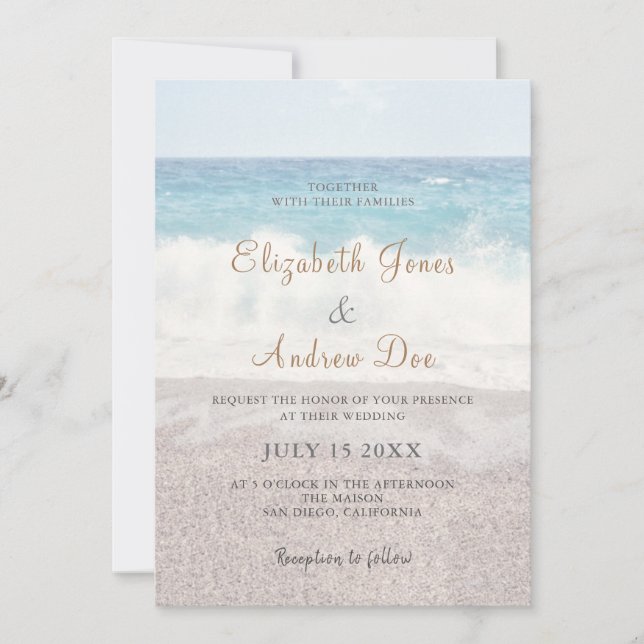 Beach Waves Wedding Invitation/Beach Wedding Invitation (Front)