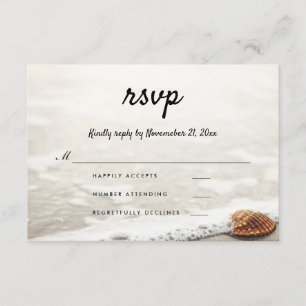 Beach Waves Wedding RSVP Card