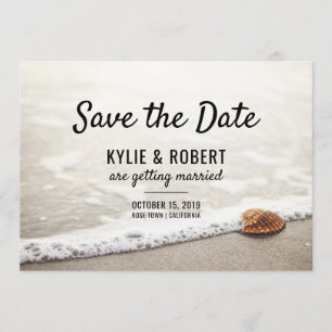 Beach Waves Wedding Save The Date Invitation
