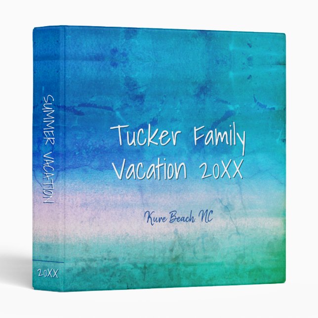 Beach Weathered Summer Family Vacation Binder (Front/Spine)