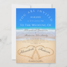 Beach Wedding 2 Hearts in the Sand  Wedding  