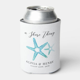 Beach Wedding "A Shore Thing" Starfish Can Cooler