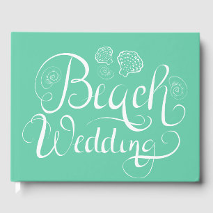 Beach Wedding Add Your Text Guest Book