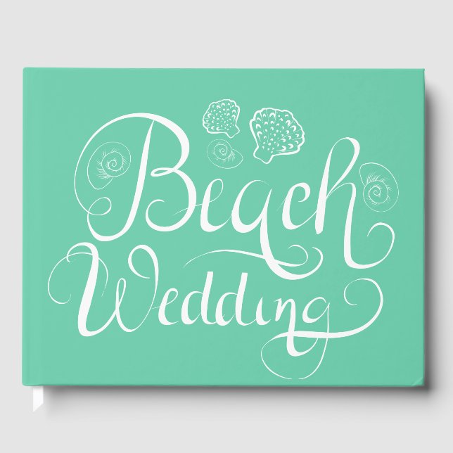 Beach Wedding | Add Your Text Guest Book (Front)