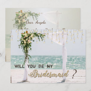 Beach Wedding Arbor Floral Bridesmaid Card
