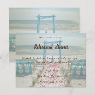 Beach Wedding Arbor  Rehearsal Dinner Invitation