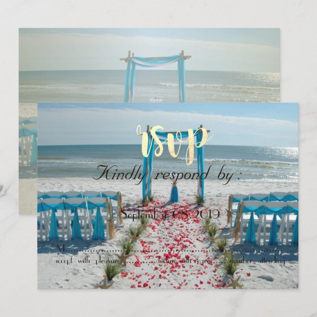 Beach Wedding Arbor  RSVP Invitation (Front/Back)