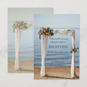 Beach Wedding Arch Floral Reception Invitation