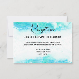 Beach Wedding Blue Wave Reception Information Card