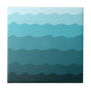 Beach Wedding Blue Waves Decorative Tile