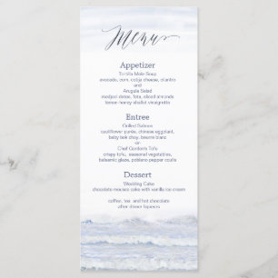 Beach Wedding, Blue White Watercolor Wedding Program