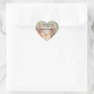 Beach Wedding Boarding Pass Romantic Heart Sticker