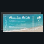 Beach Wedding Boarding Pass Teal Sea Save the Date Magnetic Invitation<br><div class="desc">Moody and vibrant teal ocean waves with a sliver of a sandy shoreline on a modern casual beach destination wedding save the date card that looks like a boarding pass plane ticket... . on a MAGNET that will be so FUN ON ANY FRIDGE! Chic dark turquoise blue and light tan...</div>