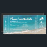 Beach Wedding Boarding Pass Teal Sea Save the Date Magnetic Invitation<br><div class="desc">Moody and vibrant teal ocean waves with a sliver of a sandy shoreline on a modern casual beach destination wedding save the date card that looks like a boarding pass plane ticket... . on a MAGNET that will be so FUN ON ANY FRIDGE! Chic dark turquoise blue and light tan...</div>