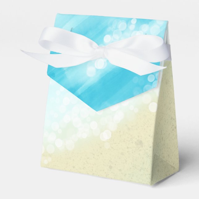 Beach Wedding Bridal Shower Sand Tropical Favor Box (Front Side)