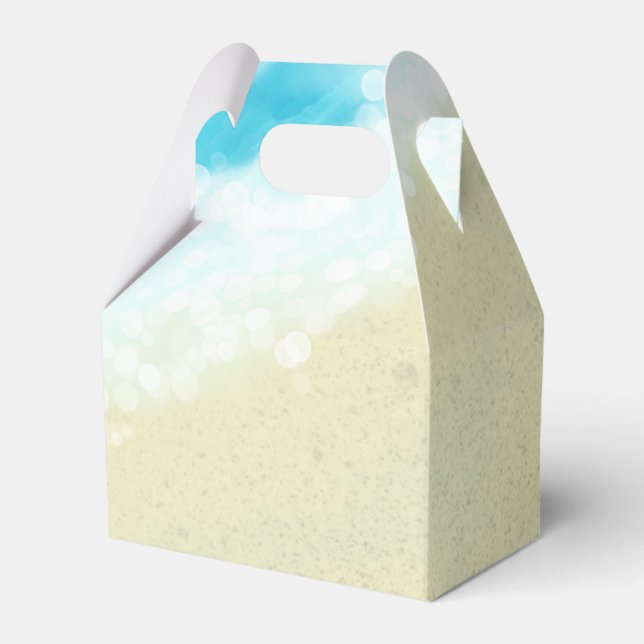 Beach Wedding Bridal Shower Sand Tropical Waves Favor Box (Front Side)