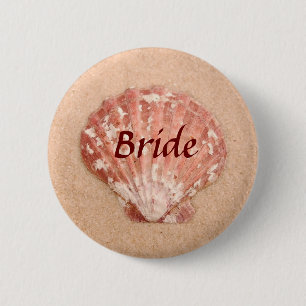 Beach Wedding Bride Button