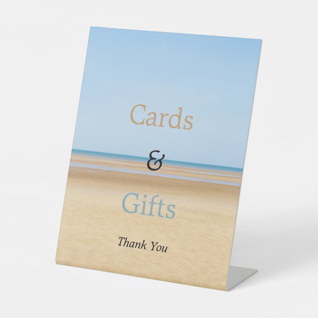 Beach Wedding Cards and Gifts Pedestal Sign (Front)