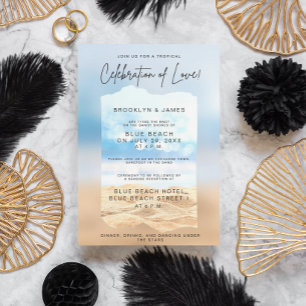 Beach Wedding Celebration Of Love Summer Invitation