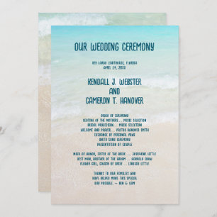 Beach Wedding Ceremony Program Template