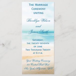 Beach Wedding Ceremony Programs