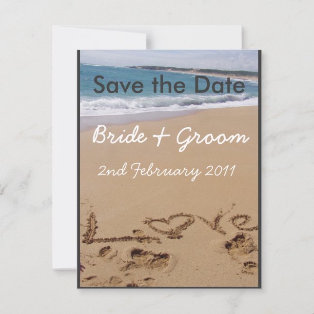 Beach Wedding - Change color to suit your theme! Save The Date (Front)